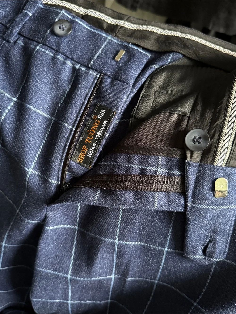 Men's Windowpane Navy Suit - Picture 10 of 10